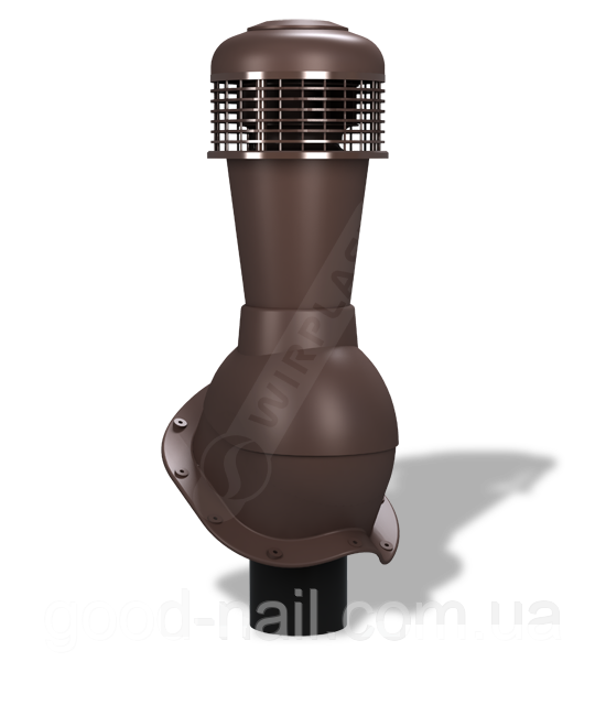 Покрівельний вихід Wirplast Perfecta K50 з вентилятором 110 мм Коричневий 8017, фото 1