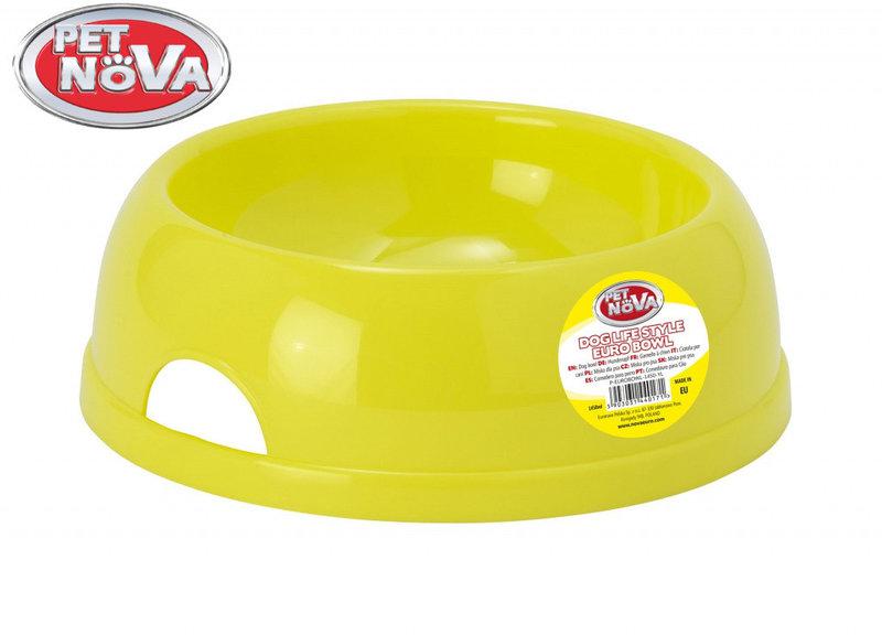 Миска пластикова для собак Pet Nova 1450 мл Жовта, фото 1