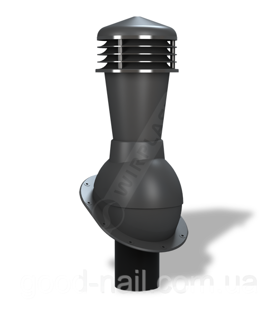 Вентиляційний вихід WirPlast Normal K23 невтеплений 110 мм Чорно-сірий 7021, фото 1