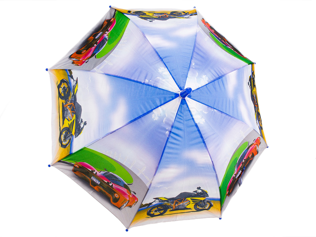Дитячий парасольку 6131-16-15 машини/мотоцикли фіолетово-жовтий