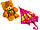 Дитячий парасольку 6115-18 казкові лисички малиновий, фото 4