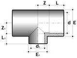 Трійник 90° d.125x110 мм TR40 ПВХ редукційний із клейовим з'єднанням, фото 2
