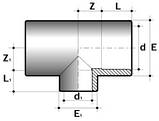 Трійник 90° d.250x110 мм TR40 ПВХ редукційний з клейовим з'єднанням (великий діаметр), фото 2
