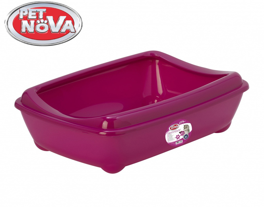 Туалет для котів з бортиком Pet Nova KittyTray 42 см рожевий