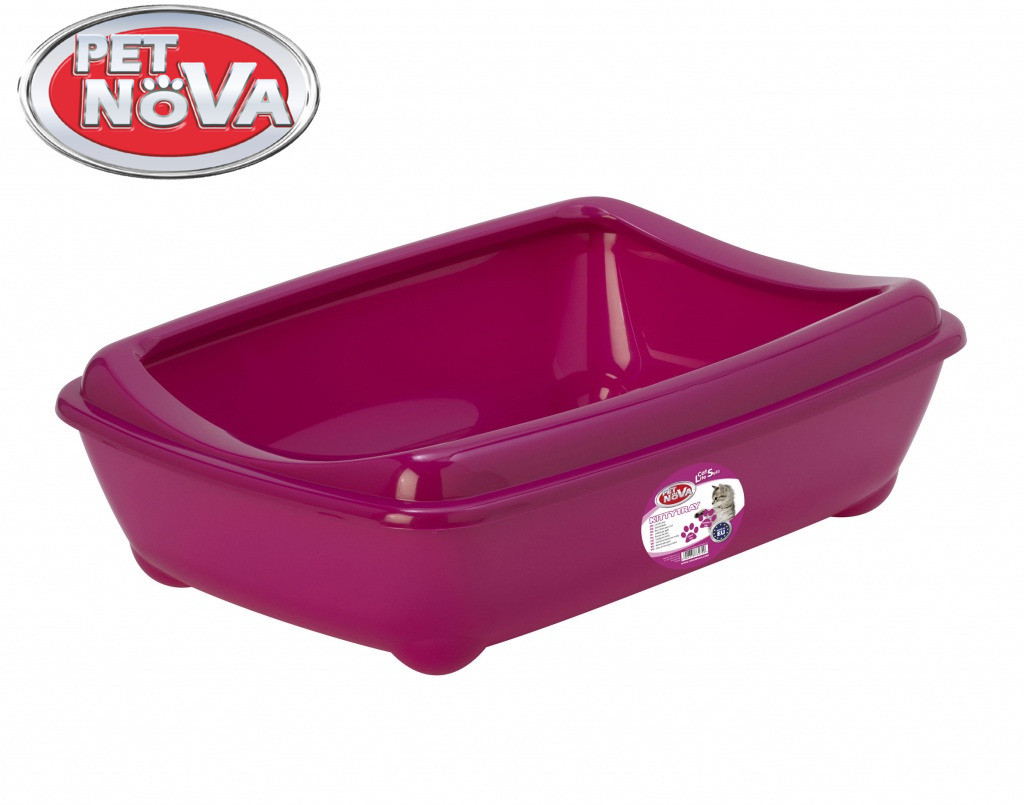 Туалет для котів з бортиком Pet Nova KittyTray 50 см рожевий