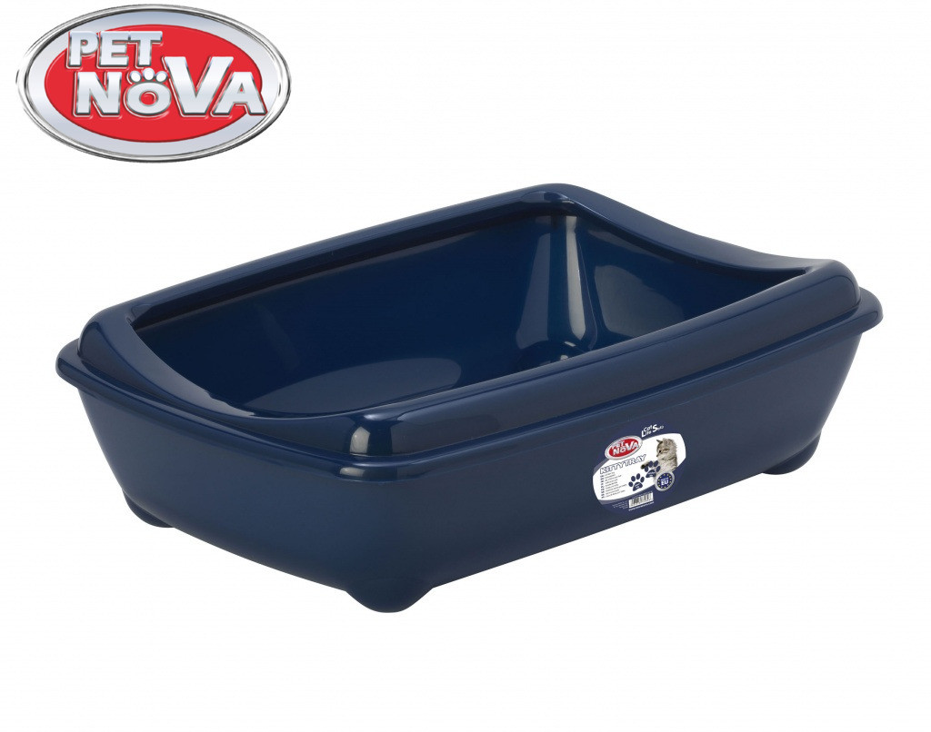 Туалет для котів з бортиком Pet Nova KittyTray 57 см синій