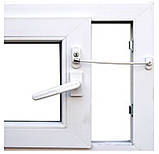 Обмежувач відкривання для вікон і дверей з тросом, білий, фото 3