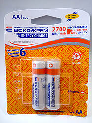 Акумулятори АА HR6 Ni-MH 2700mAh 1,2v АскоУкрем блистер 2шт