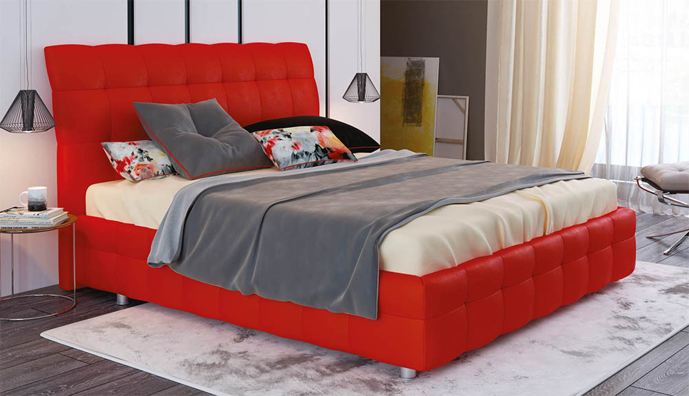 Двоспальне ліжко м'яке Атланта Городок, оббивка на вибір