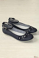 Туфли темно-синие с цветочками (33 размер) Asso