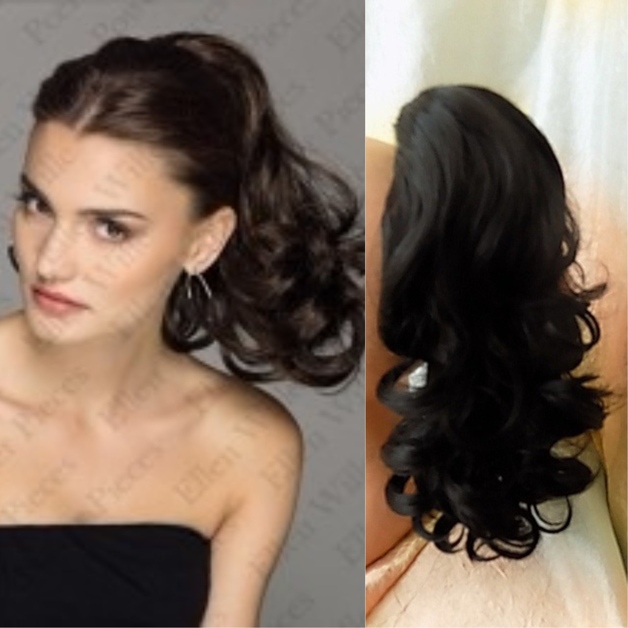 Хвіст шиньйон кучерявий на крабе темно-шоколадний 6871-4, фото 1