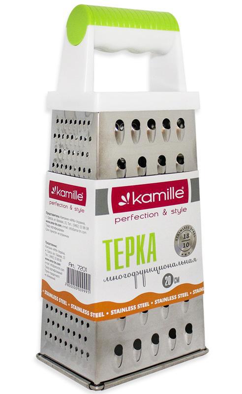 Терка-шинківниця Kamille 22см 4х гранна з пластиковою ручкою