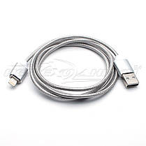 Магнітний кабель USB to Lightning, ганчірний кабель, 1 м, фото 4