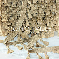 Тасьма з пензликами золотисто-бежева