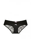 Трусики Victoria's Secret Heart Lace Ruched-back Hiphugger Panty S, Черные, фото 2