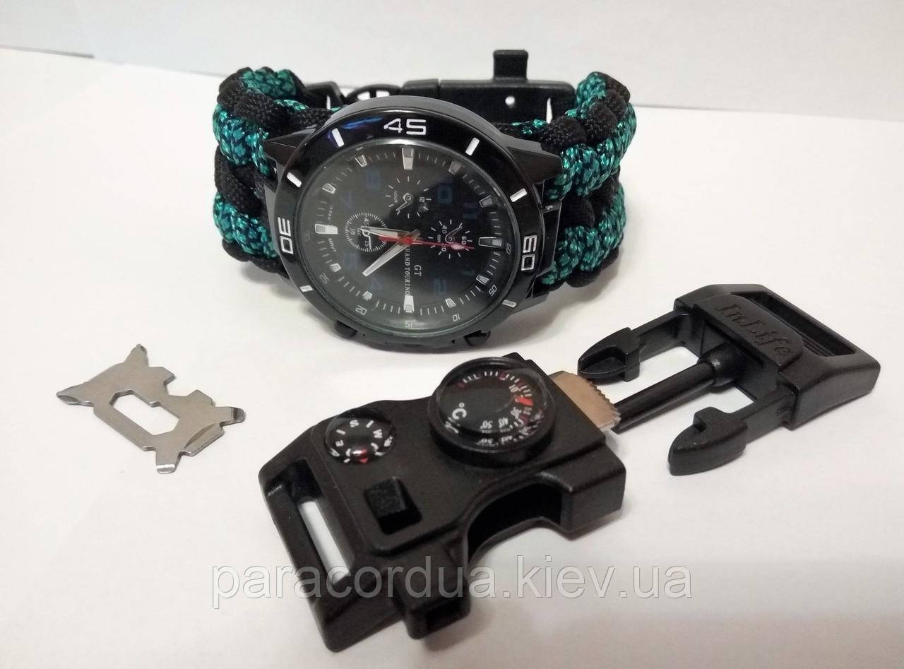 Кварцевые Часы "GT" и браслет выживания 15 в 1