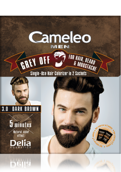Фарба для вусів і бороди Delia Cosmetics Cameleo Grey Off, 3.0 темно-коричневий, фото 1