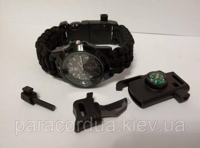 Кварцевые Часы "Swiss Army" и браслет выживания 5 в 1