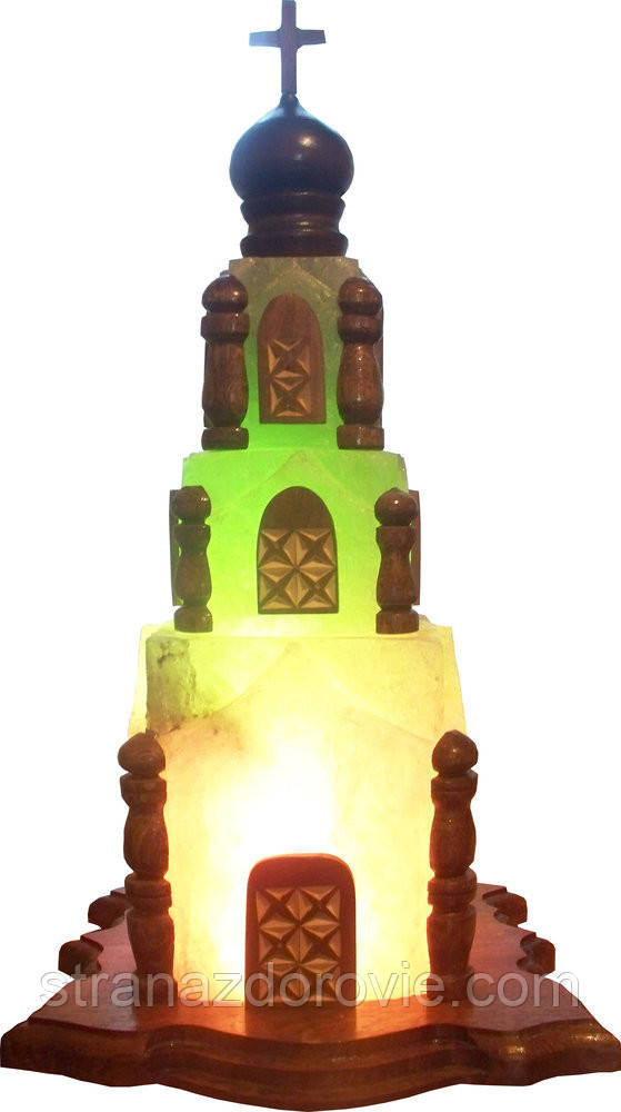 Соляная лампа «церковь» 18 кг цветная лампа - фото 3 - id-p5837566