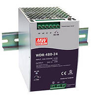 WDR-480-24, WDR-480-48 - однофазные и двухфазные источники питания Mean Well (на DIN-рейку)