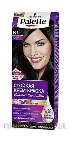 Стойкая крем-краска Palette N1 Черный - 50 мл. - фото 1 - id-p360475220