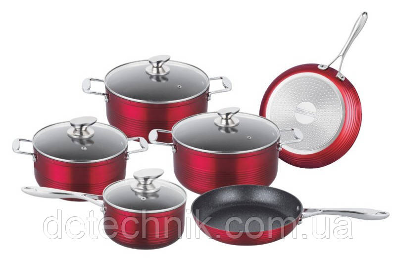 Набір каструль Royalty Line RL-FM10C Shiny Red 10pcs