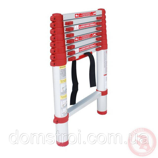 Драбина алюмінієва телескопічна 8 ступ. 2,60 м INTERTOOL