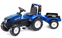 Детский педальный трактор Falk 3090B New Holland T8 с прицепом