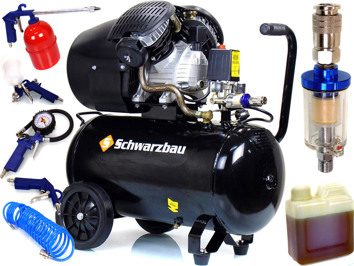 Оливний компресор Schwarzbau 50 л 10бар, фото 1