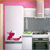 Интерьерная наклейка на холодильник Счастливый пес матовая Наклейки собаки 270*600 мм