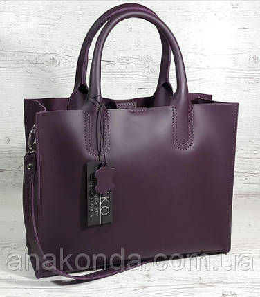 78 Натуральна шкіра, Сумка жіноча баклажанова (фіолетова) ультраматова Сумка жіноча шкіряна фіолетова, фото 1