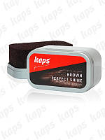 Губка для взуття з коричневим просоченням KAPS Brown Perfect Shine