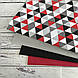 Бавовняна тканина польська трикутники великі червоні, сірі, графітові No132, фото 2