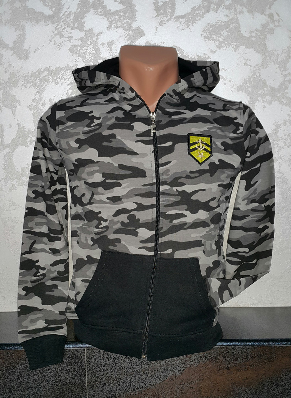 Кофта камуфляжна з капюшоном на хлопчика 140 зросту Туреччина, фото 1