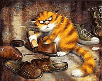 Картина-раскраска Недовольный кот (VP877) 40 х 50 см