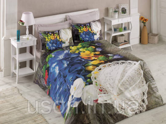 Комплект постільної білизни Cotton box Ранфорс Floral Seri FRILLY