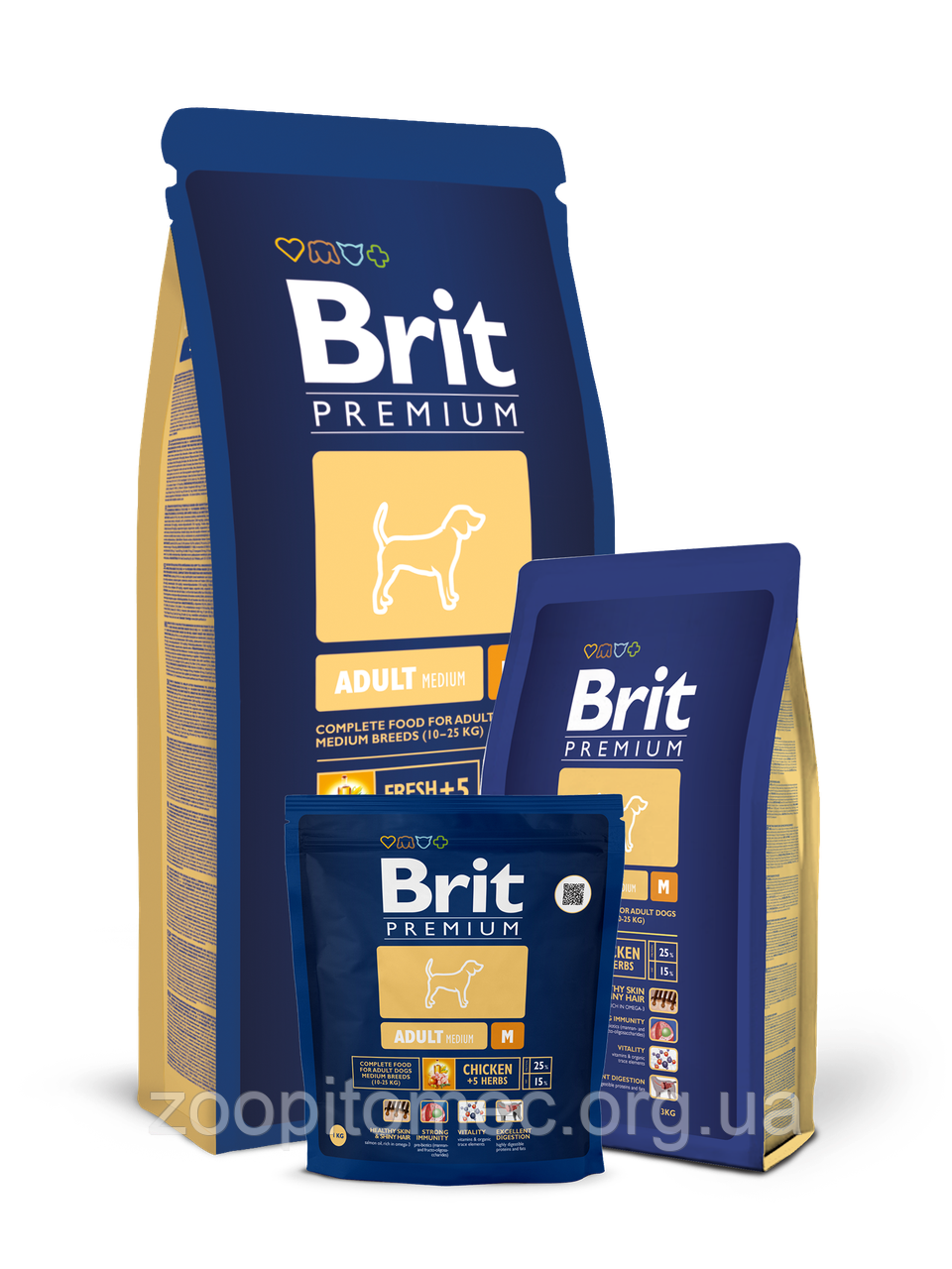 Корм Brit Premium (Брит Преміум) Dog Adult M для дорослих собак середніх порід, 3 кг