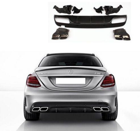 Дифузор з насадками для Mercedes W205 стиль C63 AMG