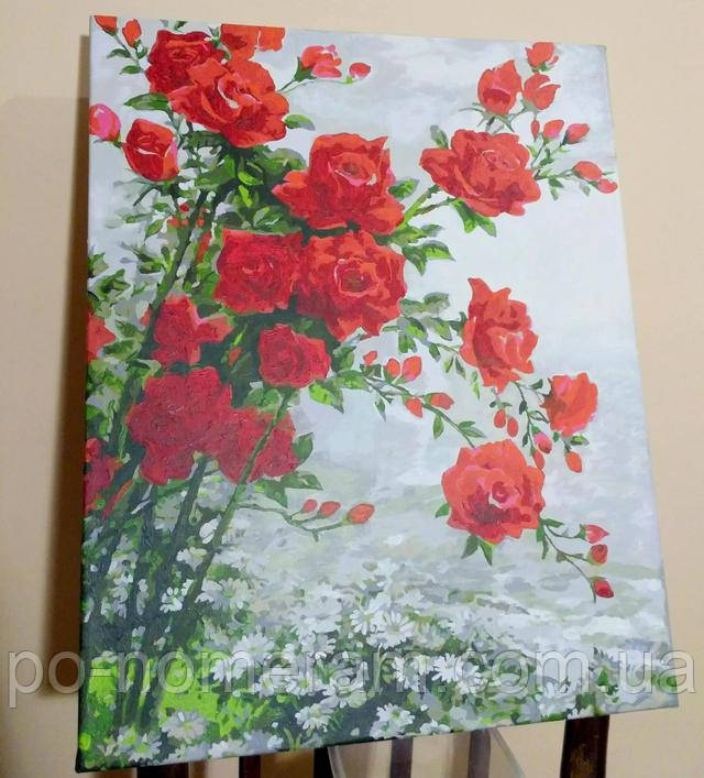 Картина по цифрам троянди фото