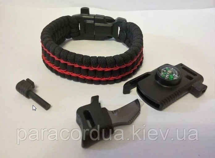 Браслет виживання з мікро-паракордом з паракорда 5 в 1,