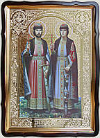 Святые князья Борис и Глеб 80х60см (56х48см)