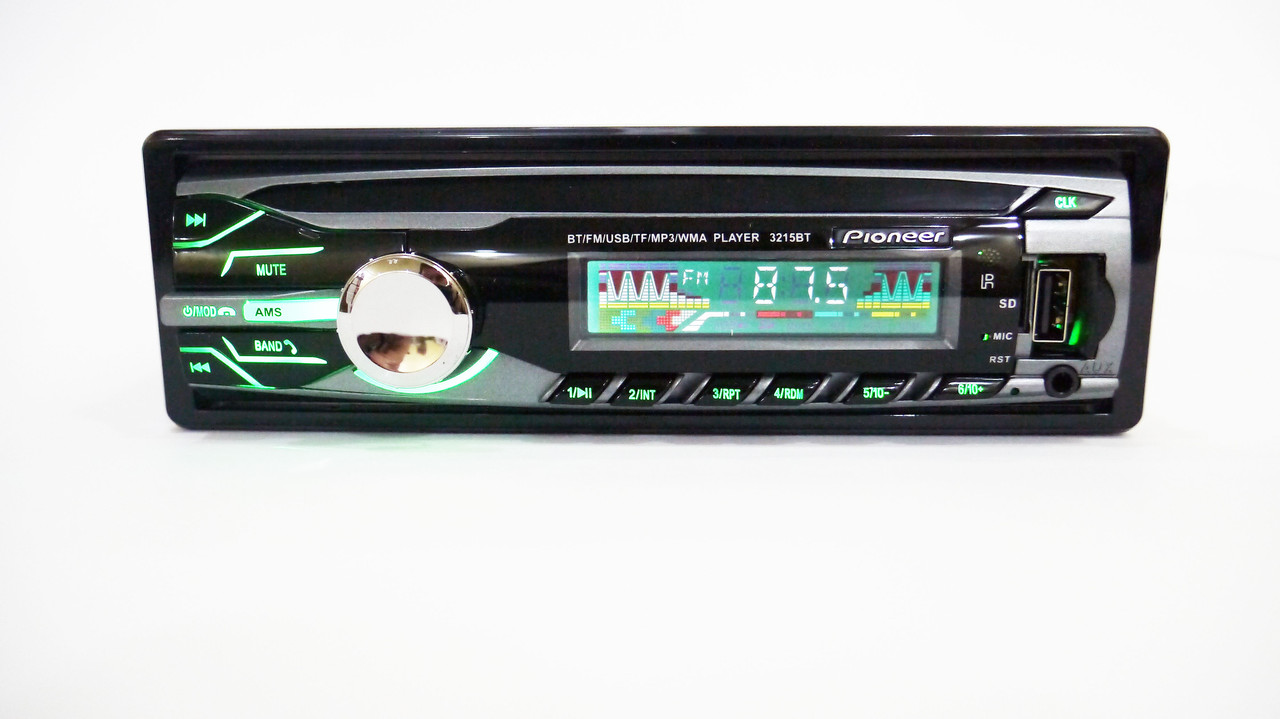 Автомагнітола 3215BT Bluetooth Usb+RGB підсвітка+Fm+Aux+ пульт (4x50W)
