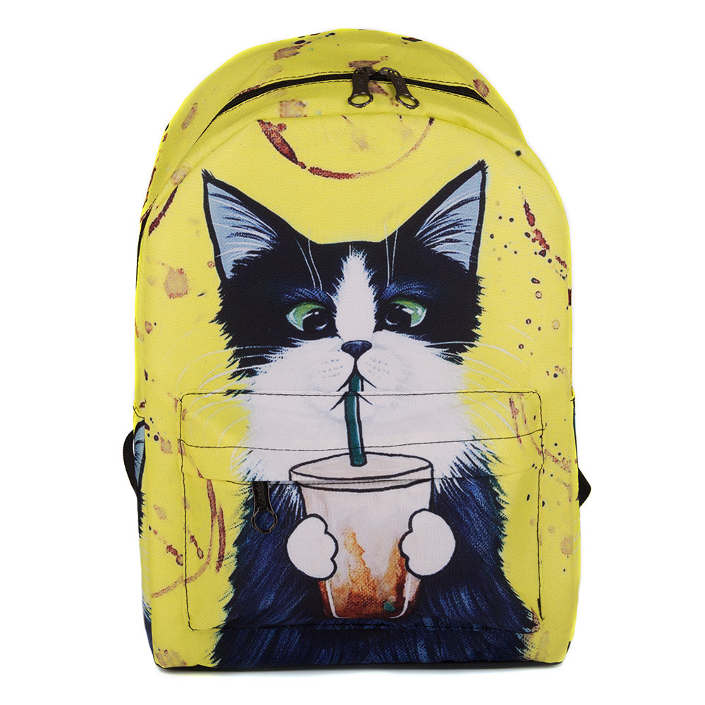 Молодежный оригинальный рюкзак Cool Cat (желтый) - фото 1 - id-p660230978