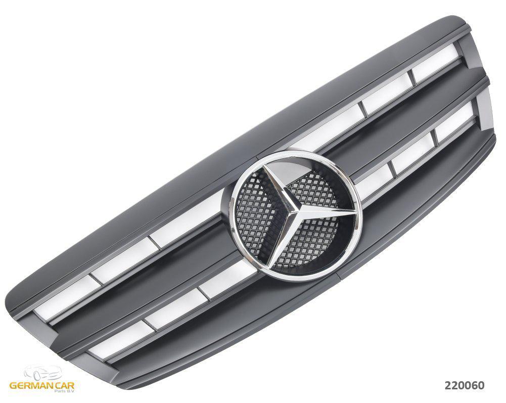 Решітка радіатора Mercedes W220 рестайл стиль AMG (чорний мат + хром зірка)