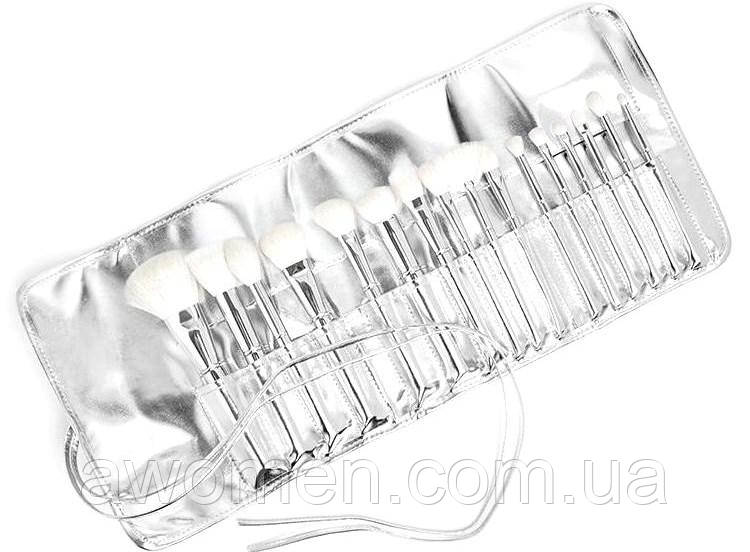 Набір пензлів Kylie Cosmetics Silver Series Brush (16 штук), фото 1