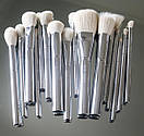 Набір пензлів Kylie Cosmetics Silver Series Brush (16 штук), фото 2