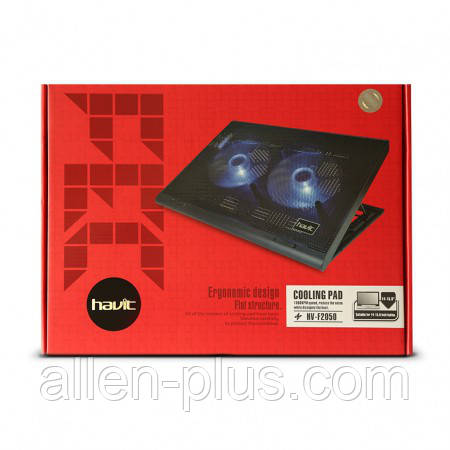 Підставка-кулер для ноутбука HAVIT HV-F2050 (14-15,6"), USB, black, підсвітка - фото 5 - id-p660303603