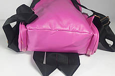 Рюкзак молодіжний для дівчинки "Сова" шкірозамінник малиновий, фото 3