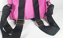 Рюкзак молодіжний для дівчинки "Сова" шкірозамінник малиновий, фото 4