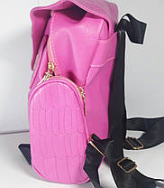 Рюкзак молодіжний для дівчинки "Сова" шкірозамінник малиновий, фото 5